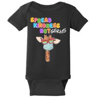 Spread Kindness Not Germs Masked Giraffe Baby Bodysuit