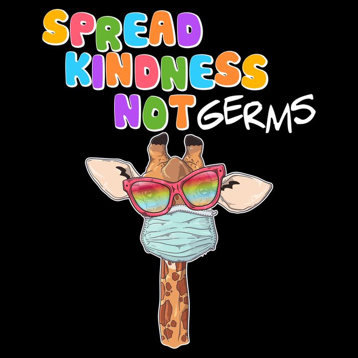 Spread Kindness Not Germs Masked Giraffe Baby Bodysuit