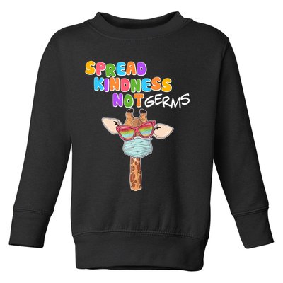 Spread Kindness Not Germs Masked Giraffe Toddler Sweatshirt