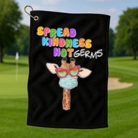 Spread Kindness Not Germs Masked Giraffe Golf Towel