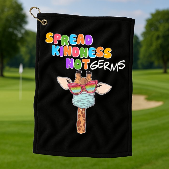 Spread Kindness Not Germs Masked Giraffe Golf Towel