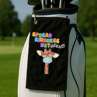 Spread Kindness Not Germs Masked Giraffe Golf Towel