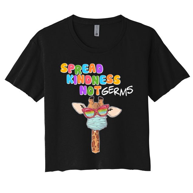 Spread Kindness Not Germs Masked Giraffe Crop Top