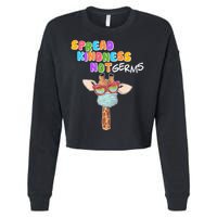 Spread Kindness Not Germs Masked Giraffe Cropped Pullover Crew