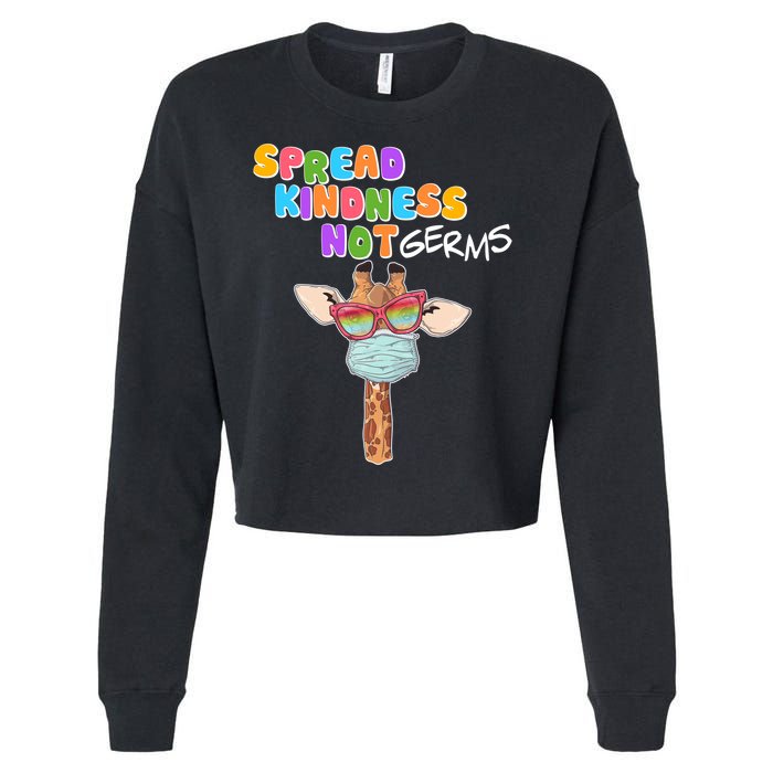 Spread Kindness Not Germs Masked Giraffe Cropped Pullover Crew