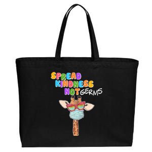 Spread Kindness Not Germs Masked Giraffe Cotton Canvas Jumbo Tote