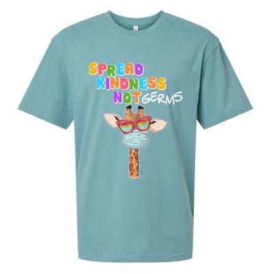 Spread Kindness Not Germs Masked Giraffe Sueded Cloud Jersey T-Shirt