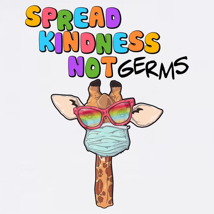 Spread Kindness Not Germs Masked Giraffe Garment-Dyed Sweatshirt