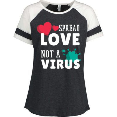 Spread Love Not A Virus Enza Ladies Jersey Colorblock Tee