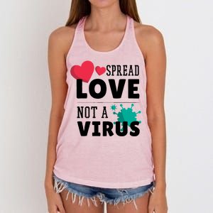 Spread Love Not A Virus Women's Knotted Racerback Tank