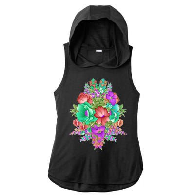 Spring Wild Flowers Bundle Bunch Ladies PosiCharge Tri-Blend Wicking Draft Hoodie Tank