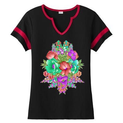 Spring Wild Flowers Bundle Bunch Ladies Halftime Notch Neck Tee