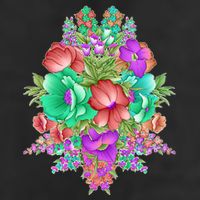 Spring Wild Flowers Bundle Bunch 7 Panel Mesh Trucker Snapback Hat