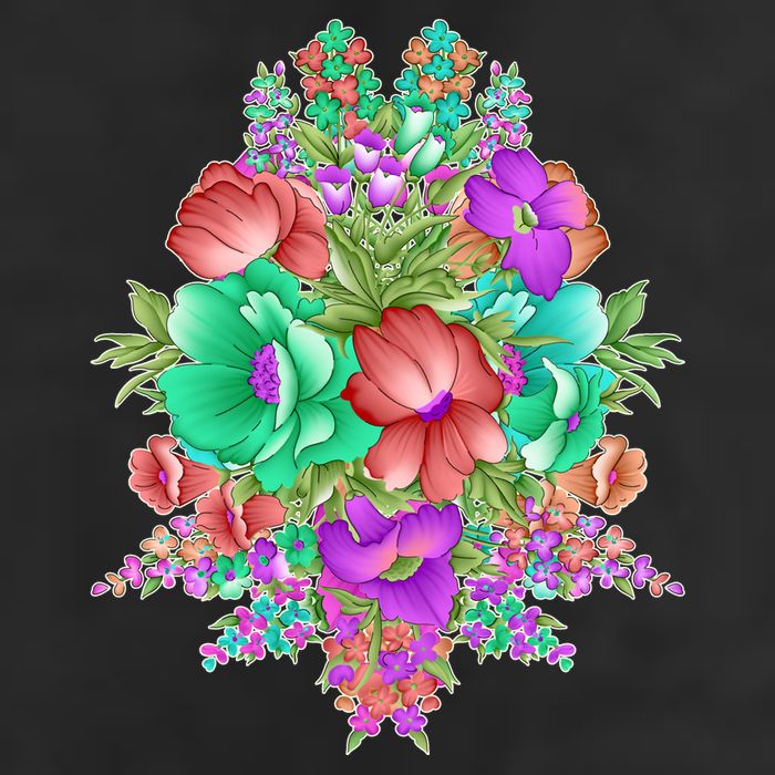 Spring Wild Flowers Bundle Bunch 7 Panel Mesh Trucker Snapback Hat