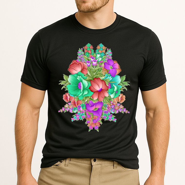 Spring Wild Flowers Bundle Bunch Performance Shirt