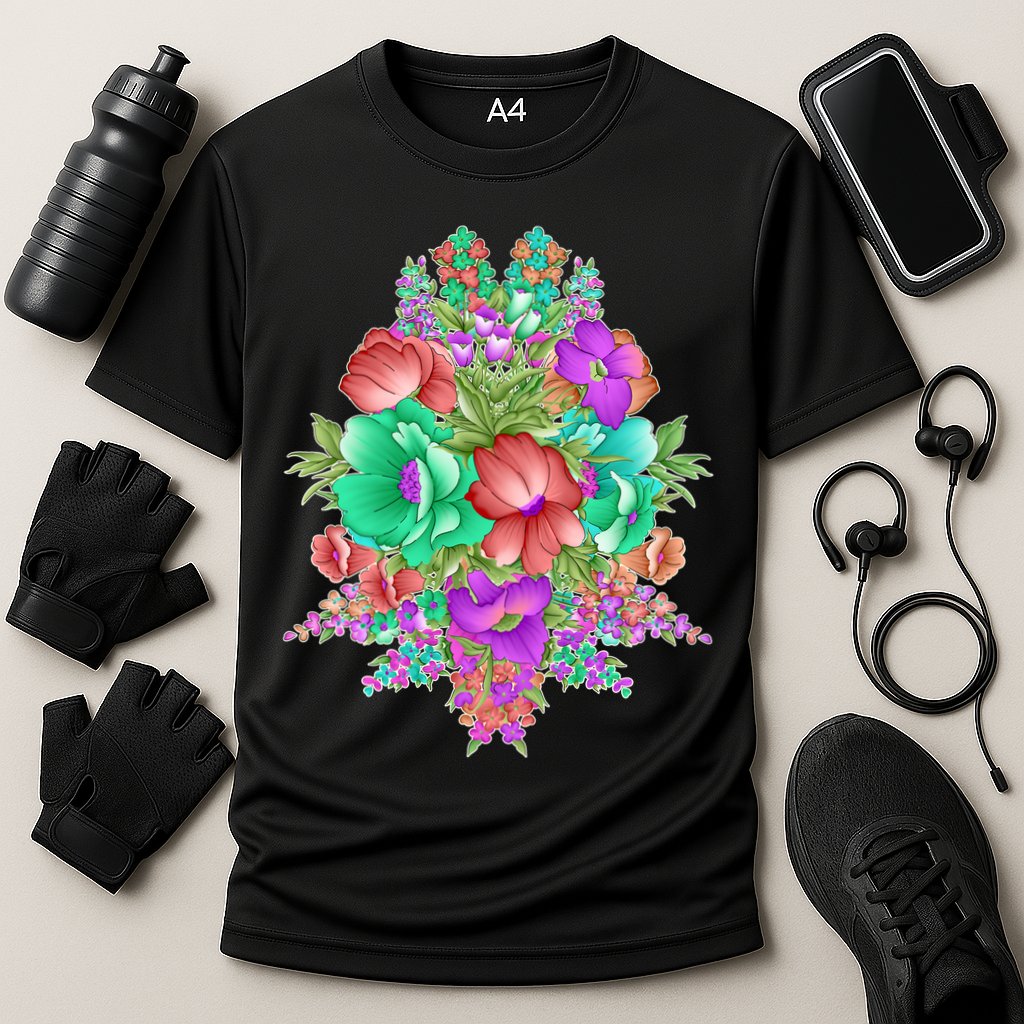 Spring Wild Flowers Bundle Bunch Performance Shirt