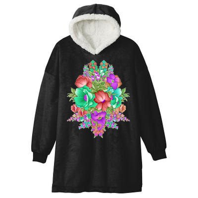 Spring Wild Flowers Bundle Bunch Hooded Wearable Blanket
