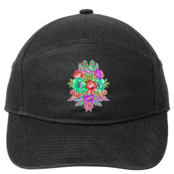Spring Wild Flowers Bundle Bunch 7-Panel Snapback Hat