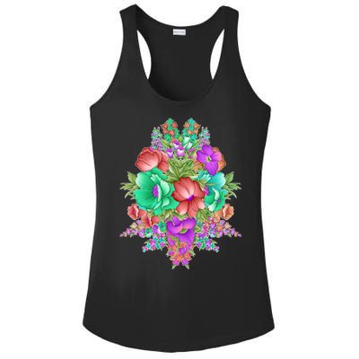 Spring Wild Flowers Bundle Bunch Ladies PosiCharge Competitor Racerback Tank