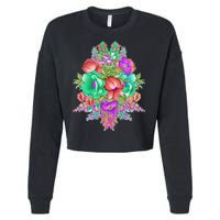 Spring Wild Flowers Bundle Bunch Cropped Pullover Crew