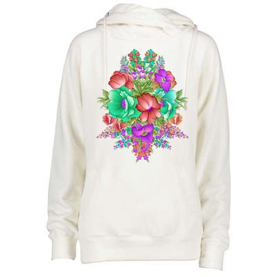 Spring Wild Flowers Bundle Bunch Womens Funnel Neck Pullover Hood