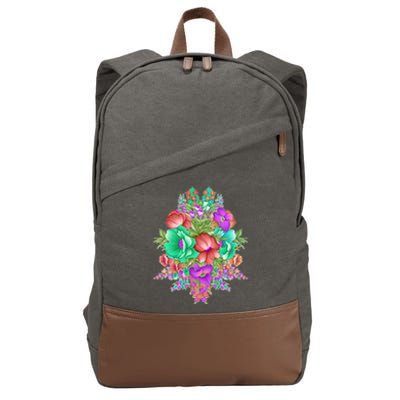 Spring Wild Flowers Bundle Bunch Cotton Canvas Backpack