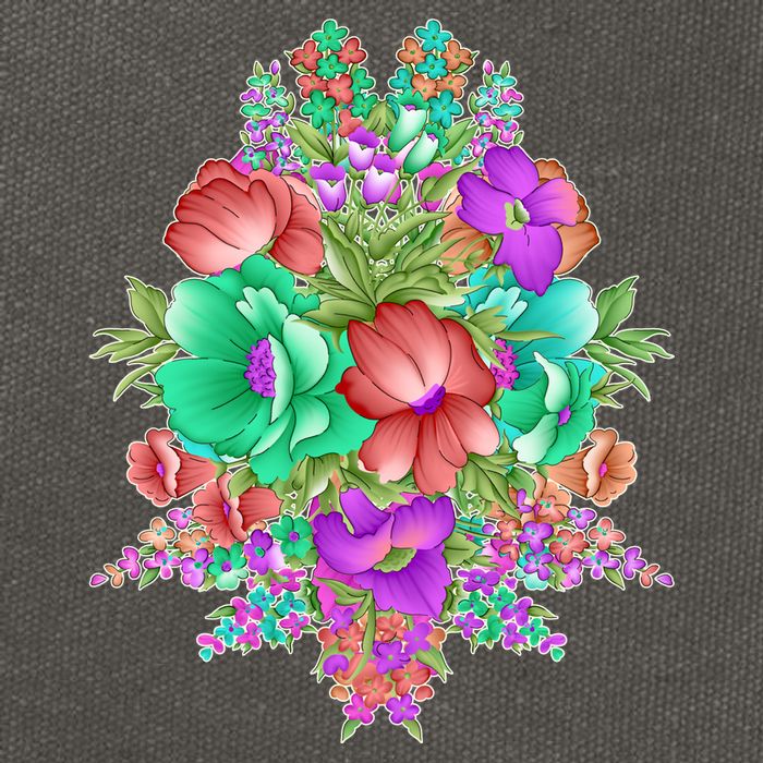 Spring Wild Flowers Bundle Bunch Cotton Canvas Backpack