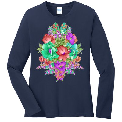 Spring Wild Flowers Bundle Bunch Ladies Long Sleeve Shirt