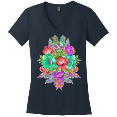 Spring Wild Flowers Bundle Bunch Women's V-Neck T-Shirt