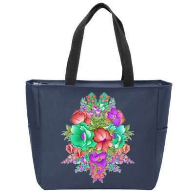 Spring Wild Flowers Bundle Bunch Zip Tote Bag