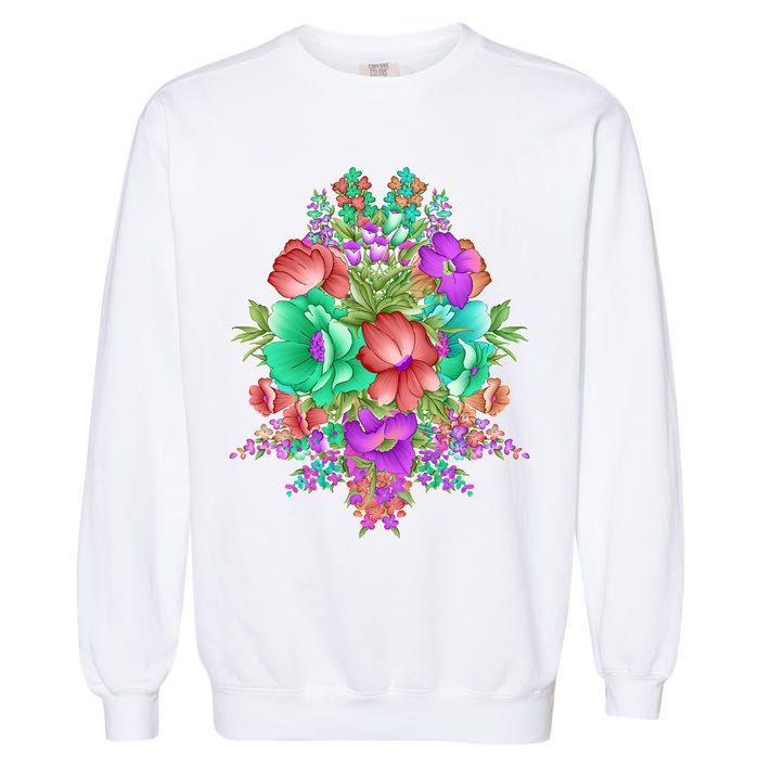 Spring Wild Flowers Bundle Bunch Garment-Dyed Sweatshirt