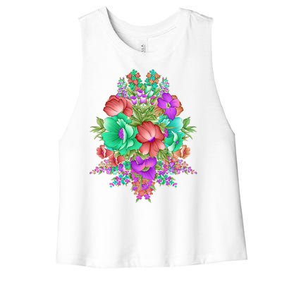 Spring Wild Flowers Bundle Bunch Women's Racerback Cropped Tank