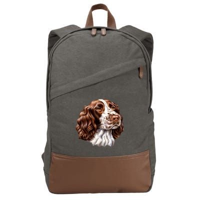 Springer Spaniel Dog Cotton Canvas Backpack
