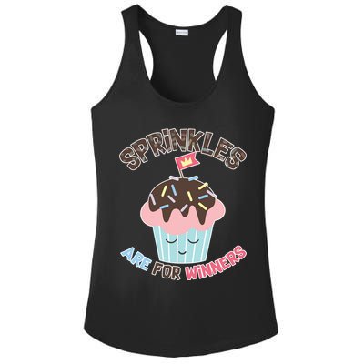 Sprinkles Are For Winners Ladies PosiCharge Competitor Racerback Tank