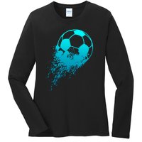 Soccer Player Sports Vintage Soccer Gift Ladies Long Sleeve Shirt