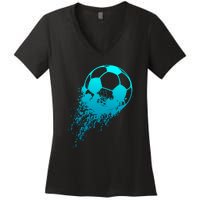 Soccer Player Sports Vintage Soccer Gift Women's V-Neck T-Shirt