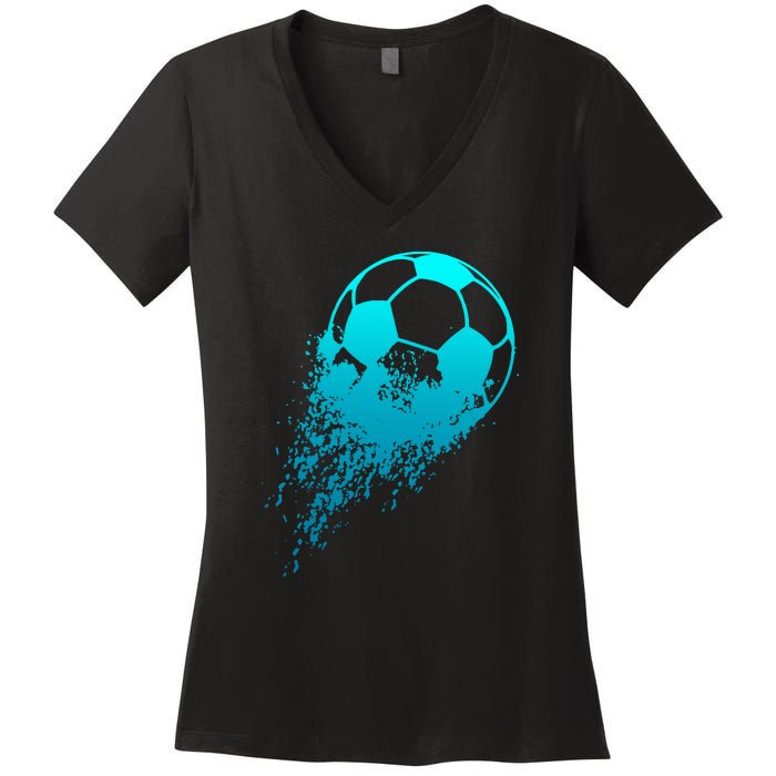 Soccer Player Sports Vintage Soccer Gift Women's V-Neck T-Shirt