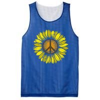 Sunflower Peace Sign Floral Hippie Love Retro Flower Peace Gift Mesh Reversible Basketball Jersey Tank