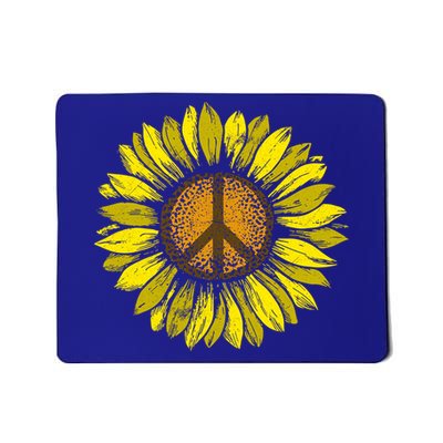 Sunflower Peace Sign Floral Hippie Love Retro Flower Peace Gift Mousepad