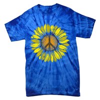 Sunflower Peace Sign Floral Hippie Love Retro Flower Peace Gift Tie-Dye T-Shirt