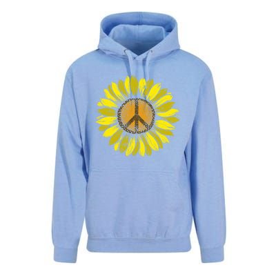 Sunflower Peace Sign Floral Hippie Love Retro Flower Peace Gift Unisex Surf Hoodie