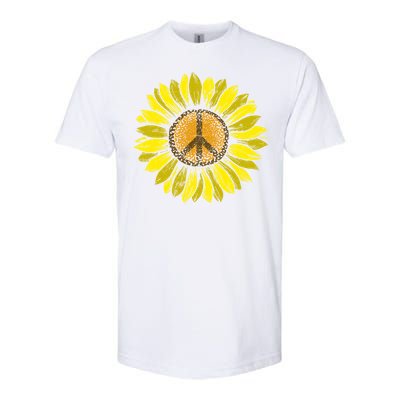 Sunflower Peace Sign Floral Hippie Love Retro Flower Peace Gift Softstyle CVC T-Shirt