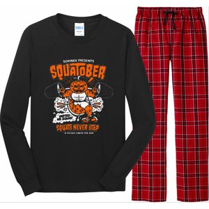 Sorinex Presents Squatober Squats Never Stop Funny Design Gift Long Sleeve Pajama Set