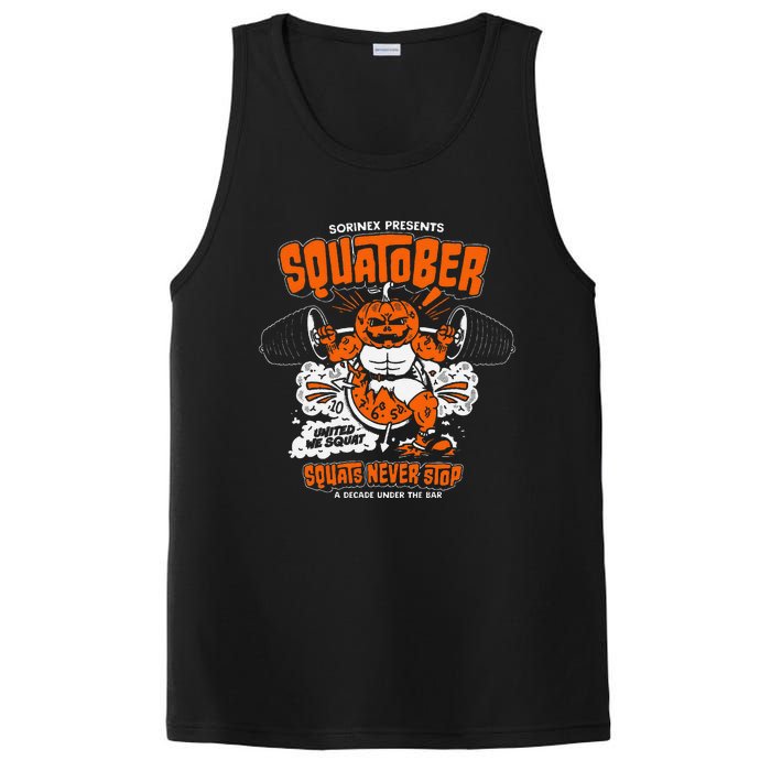 Sorinex Presents Squatober Squats Never Stop Funny Design Gift PosiCharge Competitor Tank