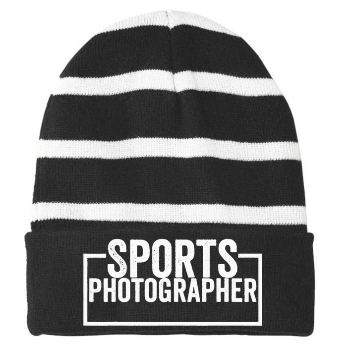 Sports Photographer Striped Beanie with Solid Band