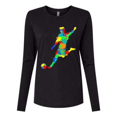 Soccer Player Womens Cotton Relaxed Long Sleeve T-Shirt