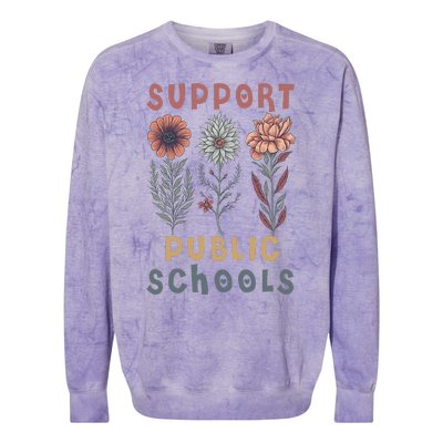 Support Public Schools Public Teacher School Protect Schools Colorblast Crewneck Sweatshirt