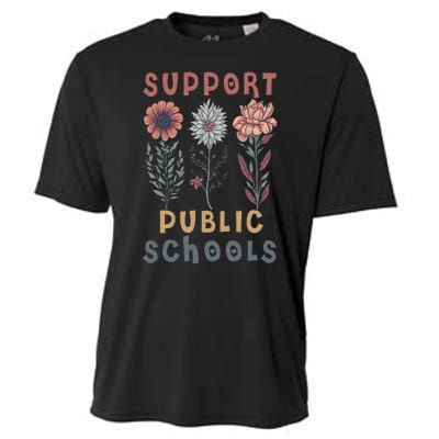 Support Public Schools Public Teacher School Protect Schools Cooling Performance Crew T-Shirt