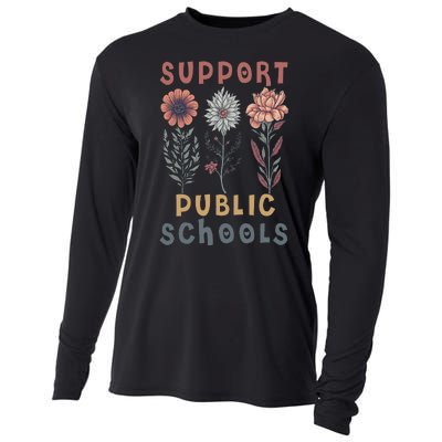 Support Public Schools Public Teacher School Protect Schools Cooling Performance Long Sleeve Crew