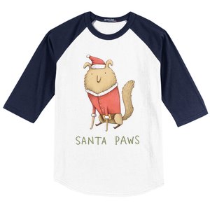 Santa Paws Baseball Sleeve Shirt